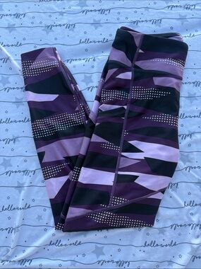 Asics Purple Patterned Athletic Leggings